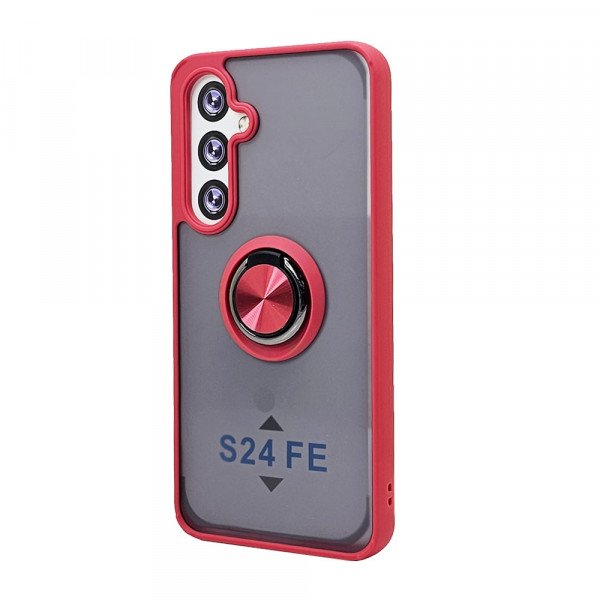 Wholesale Tuff Slim Armor Hybrid Ring Stand Case for Samsung Galaxy S24 FE (Red)