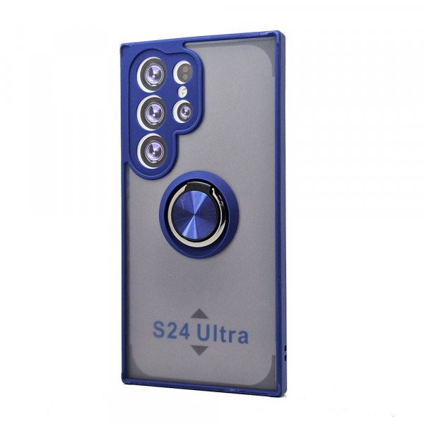 Wholesale Tuff Slim Armor Hybrid Ring Stand Case for Samsung Galaxy S24 Ultra 5G (Navy Blue)