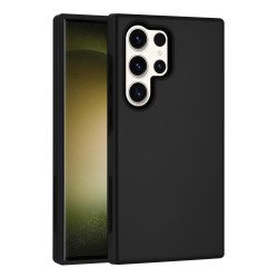 Glossy Dual Layer Armor Defender Hybrid Protective Case Cover for Samsung Galaxy S24 Ultra 5G (Black)