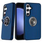 Wholesale Dual Layer Armor Hybrid Stand Ring Case for Samsung Galaxy S25 5G (Navy Blue)