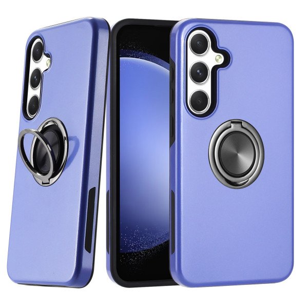 Wholesale Dual Layer Armor Hybrid Stand Ring Case for Samsung Galaxy S25 Plus 5G (Purple)