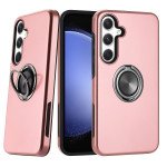 Wholesale Dual Layer Armor Hybrid Stand Ring Case for Samsung Galaxy S25 Plus 5G (Rose Gold)