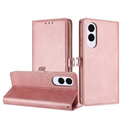 Premium PU Leather Folio Wallet Front Cover Case with Card Holder Slots and Wrist Strap for Samsung Galaxy S25 Edge (Rose Gold) Premium PU Leather Folio Wallet Front Cover Case with Card Holder Slots and Wrist Strap for Samsung Galaxy S25 Edge (Rose Gold)