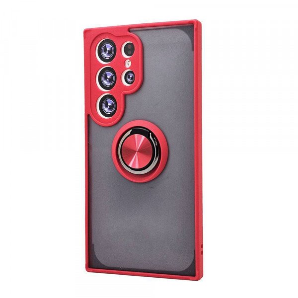 Wholesale Tuff Slim Armor Hybrid Ring Stand Case for Samsung Galaxy S25 Ultra 5G (Red)