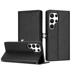 Premium PU Leather Folio Wallet Front Cover Case with Card Holder Slots and Wrist Strap for Samsung Galaxy S25 Ultra 5G (Black) Premium PU Leather Folio Wallet Front Cover Case with Card Holder Slots and Wrist Strap for Samsung Galaxy S25 Ultra 5G (Black)
