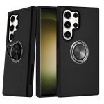 Wholesale Dual Layer Armor Hybrid Stand Ring Case for Samsung Galaxy S25 Ultra 5G (Black)