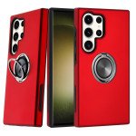 Wholesale Dual Layer Armor Hybrid Stand Ring Case for Samsung Galaxy S25 Ultra 5G (Red)
