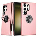 Wholesale Dual Layer Armor Hybrid Stand Ring Case for Samsung Galaxy S25 Ultra 5G (Rose Gold)