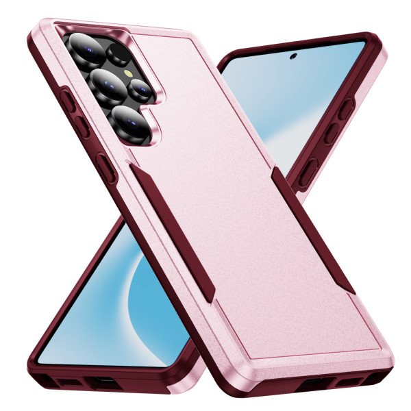 Wholesale Heavy Duty Strong Armor Hybrid Trailblazer Case Cover for Samsung Galaxy S25 Ultra 5G (Pink)
