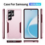 Wholesale Heavy Duty Strong Armor Hybrid Trailblazer Case Cover for Samsung Galaxy S25 Ultra 5G (Pink)