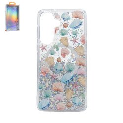 Transparent Clear Glitter Shiny Magnetic MagSafe Phone Case for Samsung Galaxy S26 (Sea Shell)