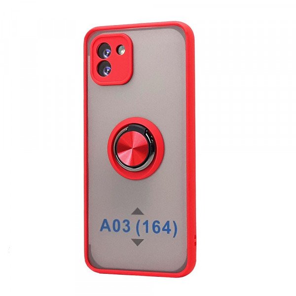 Wholesale Tuff Slim Armor Hybrid Ring Stand Case for Samsung Galaxy A03 (Red)
