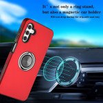 Wholesale Glossy Dual Layer Armor Hybrid Stand Metal Plate Flat Ring Case for Samsung Galaxy A04 (Red)