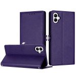 Wholesale Premium PU Leather Folio Wallet Front Cover Case with Card Holder Slots and Wrist Strap for Samsung Galaxy A06 5G (Purple)