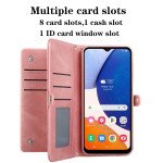 Wholesale Premium PU Leather Folio Wallet Front Cover Case with Card Holder Slots and Wrist Strap for Samsung Galaxy A14 5G (Purple)