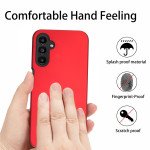 Wholesale Glossy Dual Layer Armor Defender Hybrid Protective Case Cover for Samsung Galaxy A14 5G (Red)