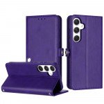 Wholesale Premium PU Leather Folio Wallet Front Cover Case with Card Holder Slots and Wrist Strap for Samsung Galaxy A16 5G (Purple)