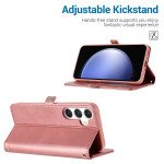 Wholesale Premium PU Leather Folio Wallet Front Cover Case with Card Holder Slots and Wrist Strap for Samsung Galaxy A35 5G (Rose Gold)