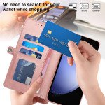 Wholesale Premium PU Leather Folio Wallet Front Cover Case with Card Holder Slots and Wrist Strap for Samsung Galaxy A35 5G (Navy Blue)