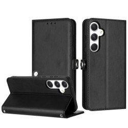 Premium PU Leather Folio Wallet Front Cover Case with Card Holder Slots and Wrist Strap for Samsung Galaxy A36 / A56 5G (Black) Premium PU Leather Folio Wallet Front Cover Case with Card Holder Slots and Wrist Strap for Samsung Galaxy A36 / A56 5G (Black)