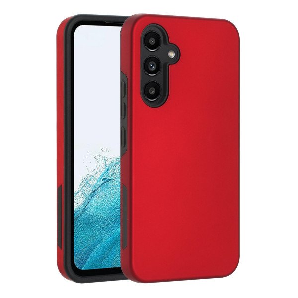 Wholesale Glossy Dual Layer Armor Defender Hybrid Protective Case Cover for Samsung Galaxy A54 5G (Red)