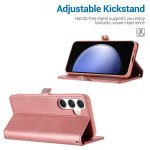 Wholesale Premium PU Leather Folio Wallet Front Cover Case with Card Holder Slots and Wrist Strap for Samsung Galaxy A55 5G (Rose Gold)