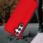 Wholesale Glossy Dual Layer Armor Defender Hybrid Protective Case Cover for Samsung Galaxy A55 5G (Red)