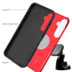 Wholesale Glossy Dual Layer Armor Defender Hybrid Protective Case Cover for Samsung Galaxy A55 5G (Red)