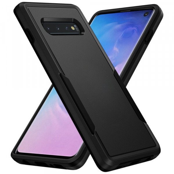 Wholesale Heavy Duty Strong Armor Hybrid Trailblazer Case Cover for Samsung Galaxy S10 Plus (Black)