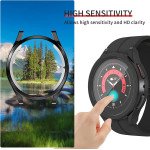 Wholesale Tempered Glass Screen Protector Full Coverage Shockproof Cover Case for Samsung Galaxy Watch 5 [40MM] (Black)