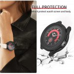 Wholesale Tempered Glass Screen Protector Full Coverage Shockproof Cover Case for Samsung Galaxy Watch 5 [40MM] (Black)