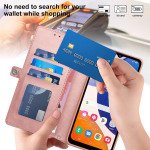Wholesale Premium PU Leather Folio Wallet Front Cover Case with Card Holder Slots and Wrist Strap for Samsung Galaxy A15 5G (Purple)