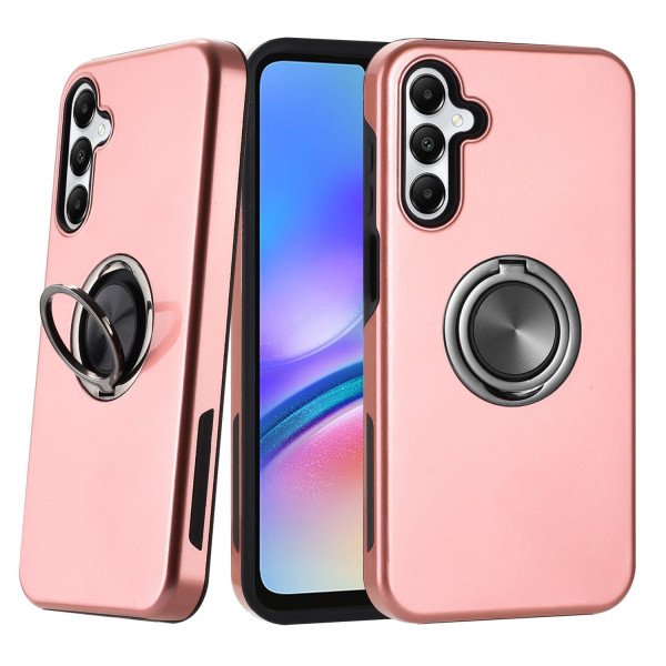 Wholesale Dual Layer Armor Hybrid Stand Ring Case for Samsung Galaxy A15 5G (Rose Gold)
