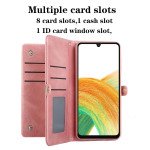 Wholesale Premium PU Leather Folio Wallet Front Cover Case with Card Holder Slots and Wrist Strap for Samsung Galaxy A24 4G (Red)