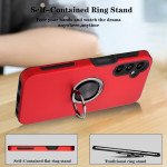 Wholesale Dual Layer Armor Hybrid Stand Ring Case for Samsung Galaxy A24 4G (Red)