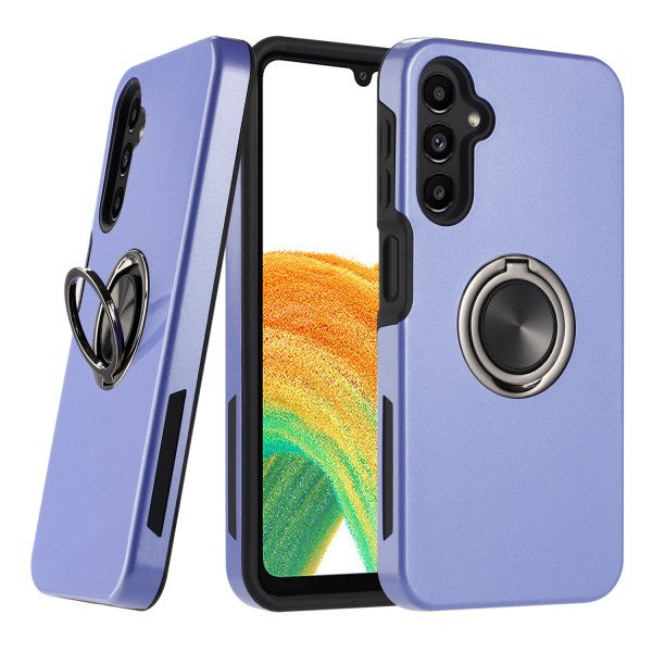 Wholesale Dual Layer Armor Hybrid Stand Ring Case for Samsung Galaxy A24 4G (Purple)
