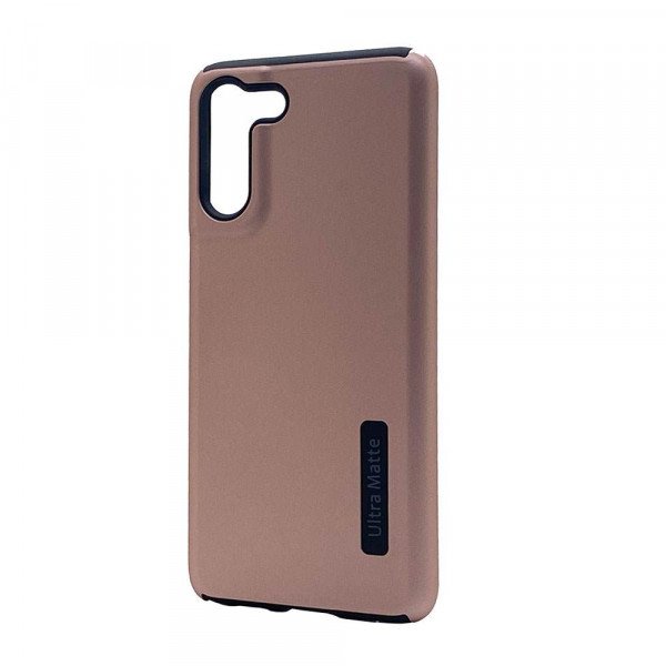 Wholesale Ultra Matte Armor Hybrid Case for Samsung Galaxy S21 FE 5G (Rose Gold)