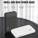 Wholesale USB/Type-C Outputs Ultra Slim 5000mAh Universal Battery Pack Portable Charger Power Bank SL05DD for Universal Cell Phone And Devices (White)