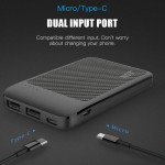 Wholesale USB/Type-C Outputs Ultra Slim 5000mAh Universal Battery Pack Portable Charger Power Bank SL05DD for Universal Cell Phone And Devices (Black)