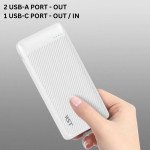 Wholesale USB/Type-C Outputs Ultra Slim 10000mAh Universal Battery Pack Portable Charger Power Bank SL10DD for Universal Cell Phone And Devices (White)