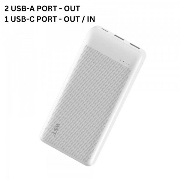 Wholesale USB/Type-C Outputs Ultra Slim 20000mAh Universal Battery Pack Portable Charger Power Bank SL20DD for Universal Cell Phone And Devices (White)