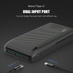 Wholesale Type-C Output Slim 20000mAh Universal Battery Pack Portable Charger Power Bank for Universal Cell Phone And Devices (Black)