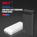 Wholesale Type-C Output Slim 20000mAh Universal Battery Pack Portable Charger Power Bank for Universal Cell Phone And Devices (White)