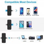 Wholesale Premium Dual Mic Wireless Microphone with iPhone and Type C Adapter for Audio Recording for Universal Cell Phone, Device and More (Black)