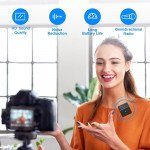Wholesale Premium Dual Mic Wireless Microphone with iPhone and Type C Adapter for Audio Recording for Universal Cell Phone, Device and More (Black)