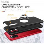 Wholesale Dual Layer Armor Hybrid Stand Ring Case for Samsung Galaxy A03s (USA), A02s (Red)