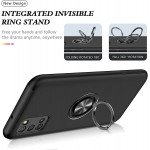 Wholesale Dual Layer Armor Hybrid Stand Ring Case for Samsung Galaxy A03s (USA), A02s (Black)