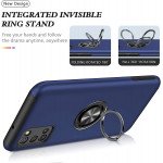 Wholesale Dual Layer Armor Hybrid Stand Ring Case for Samsung Galaxy A03s (USA), A02s (Blue)