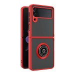 Wholesale Full Body Protection Armor Hybrid 360 Ring Stand Protection Case for Samsung Galaxy Z Flip 3 5G (Red)