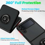 Wholesale Full Body Protection Armor Hybrid 360 Ring Stand Protection Case for Samsung Galaxy Z Flip 3 5G (Black)